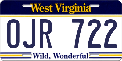 WV license plate OJR722