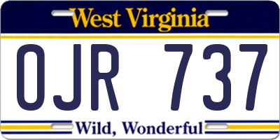 WV license plate OJR737