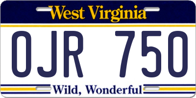 WV license plate OJR750