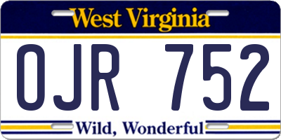 WV license plate OJR752