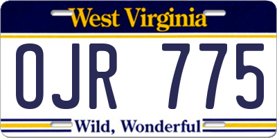WV license plate OJR775