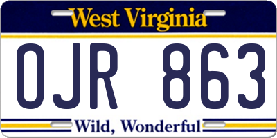WV license plate OJR863