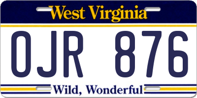 WV license plate OJR876