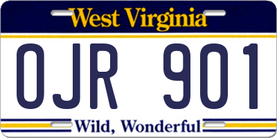 WV license plate OJR901