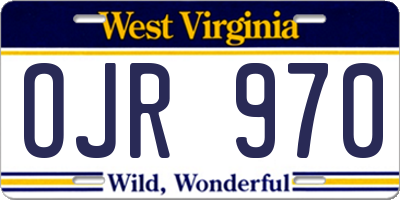 WV license plate OJR970