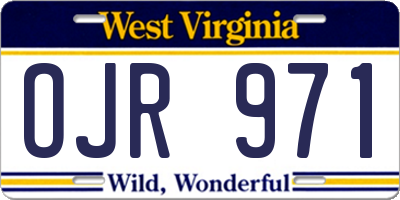 WV license plate OJR971