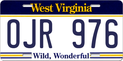 WV license plate OJR976