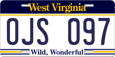 WV license plate OJS097