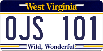 WV license plate OJS101