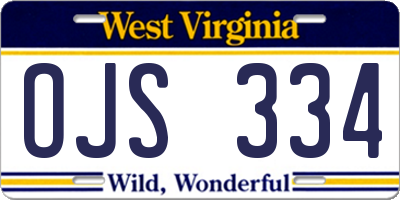 WV license plate OJS334
