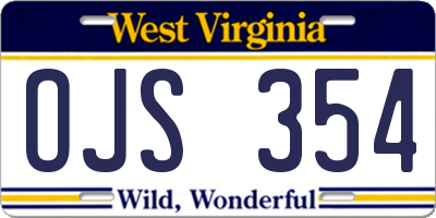 WV license plate OJS354