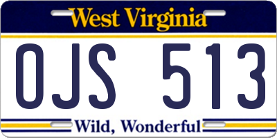 WV license plate OJS513
