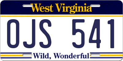 WV license plate OJS541