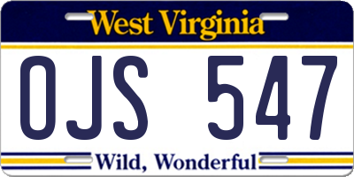 WV license plate OJS547