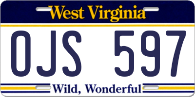 WV license plate OJS597