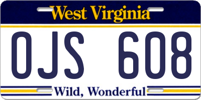 WV license plate OJS608