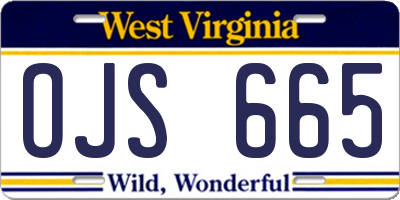 WV license plate OJS665