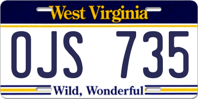 WV license plate OJS735