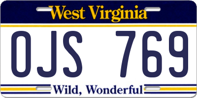 WV license plate OJS769