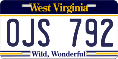 WV license plate OJS792