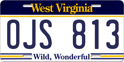 WV license plate OJS813