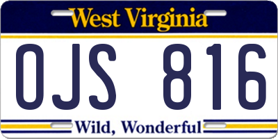 WV license plate OJS816