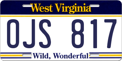 WV license plate OJS817