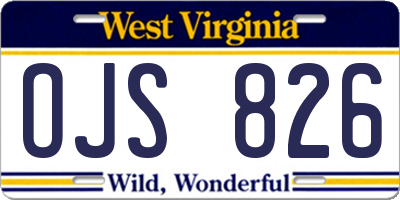 WV license plate OJS826