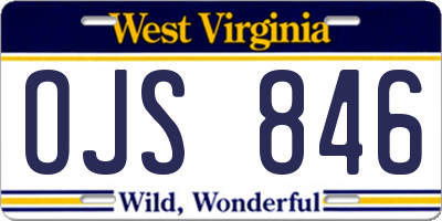 WV license plate OJS846