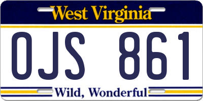 WV license plate OJS861