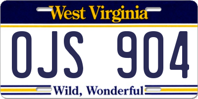 WV license plate OJS904