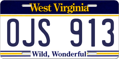 WV license plate OJS913