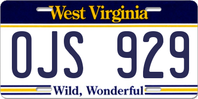WV license plate OJS929