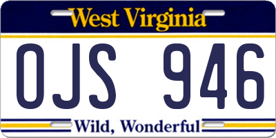 WV license plate OJS946