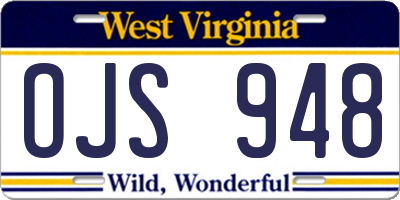 WV license plate OJS948