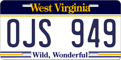WV license plate OJS949