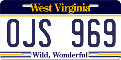 WV license plate OJS969