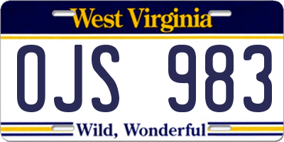 WV license plate OJS983