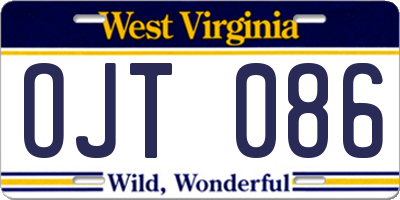 WV license plate OJT086