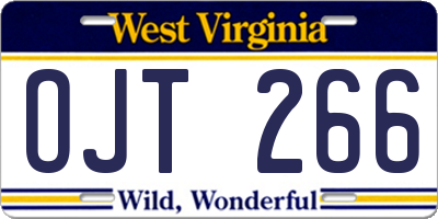 WV license plate OJT266