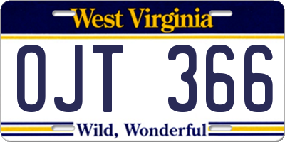 WV license plate OJT366