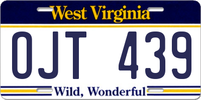 WV license plate OJT439