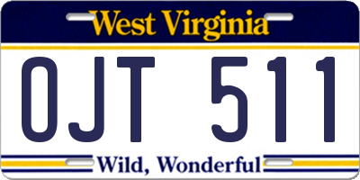 WV license plate OJT511
