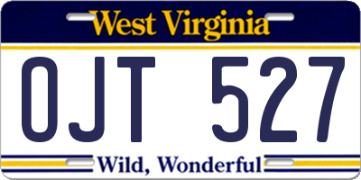 WV license plate OJT527