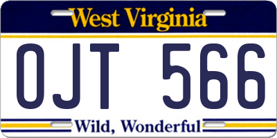 WV license plate OJT566