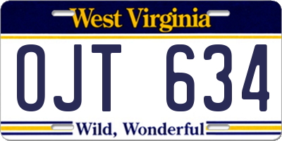 WV license plate OJT634