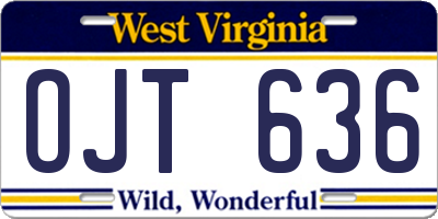 WV license plate OJT636