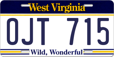 WV license plate OJT715