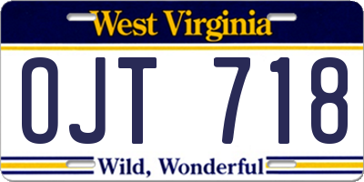 WV license plate OJT718