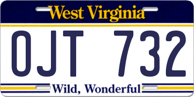 WV license plate OJT732